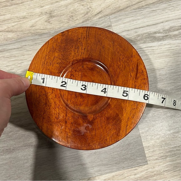 Vintage Set Of 3 Teak Wood Mid Century Modern 6” Round Salad Serving Bowls - Picture 5 of 6